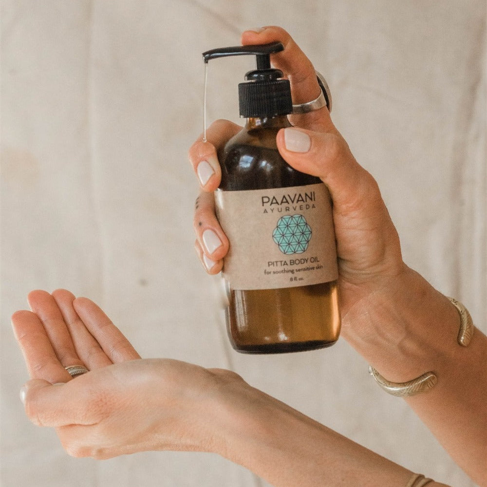Pitta Body Oil – Cooling Ayurvedic Abhyanga Oil for Sensitive Skin