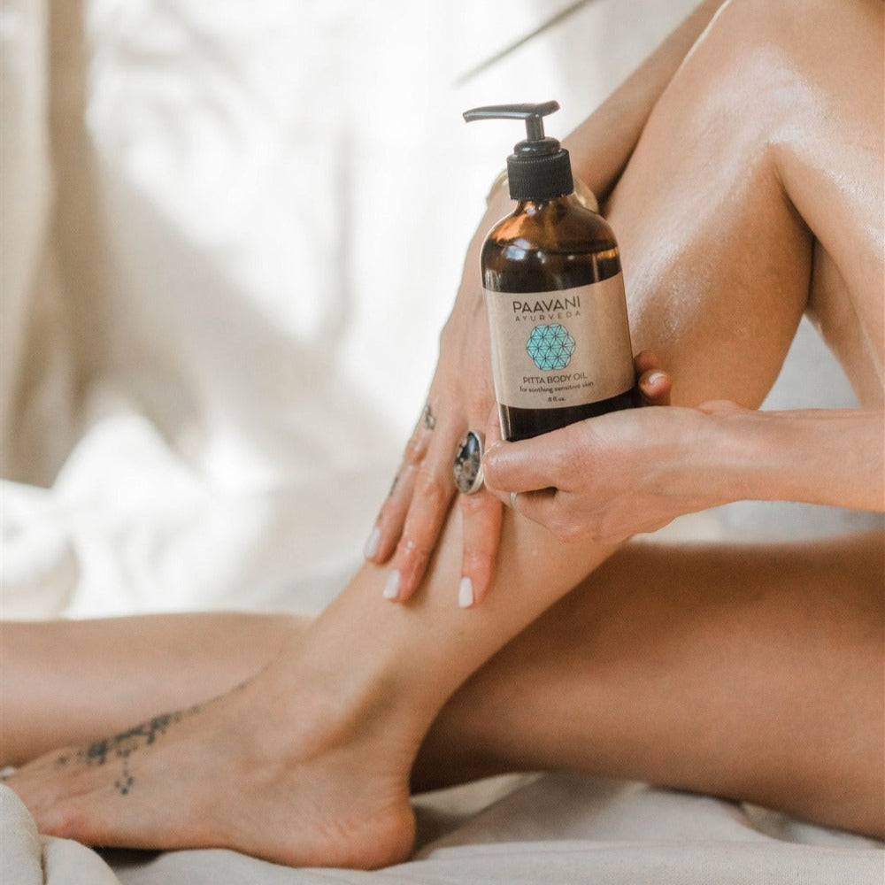 Pitta Body Oil – Cooling Ayurvedic Abhyanga Oil for Sensitive Skin