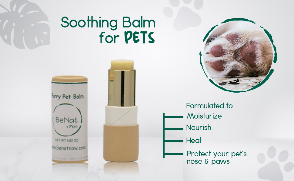 BeNat Pets Furry Pet Balm For Dogs Soothes Cracked Paws