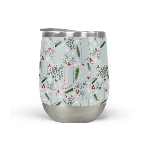 Indiana Christmas Stemless Wine Tumbler Stays Cold Gift