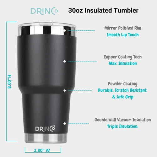 Drinco 30oz Insulated Tumbler With Spill Proof Lid Outdoor
