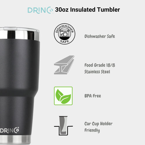 Drinco 30oz Insulated Tumbler With Spill Proof Lid Outdoor