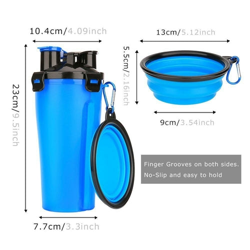 Yap and Paw 2 In 1 Dog Water Bottle With Bowls Pet Owners