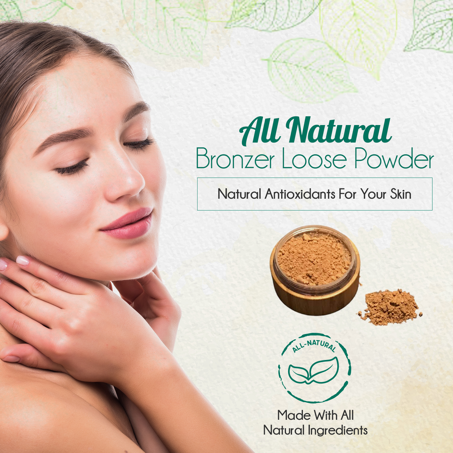 Natural Bronzer Loose Powder Eco Friendly Vegan Glow