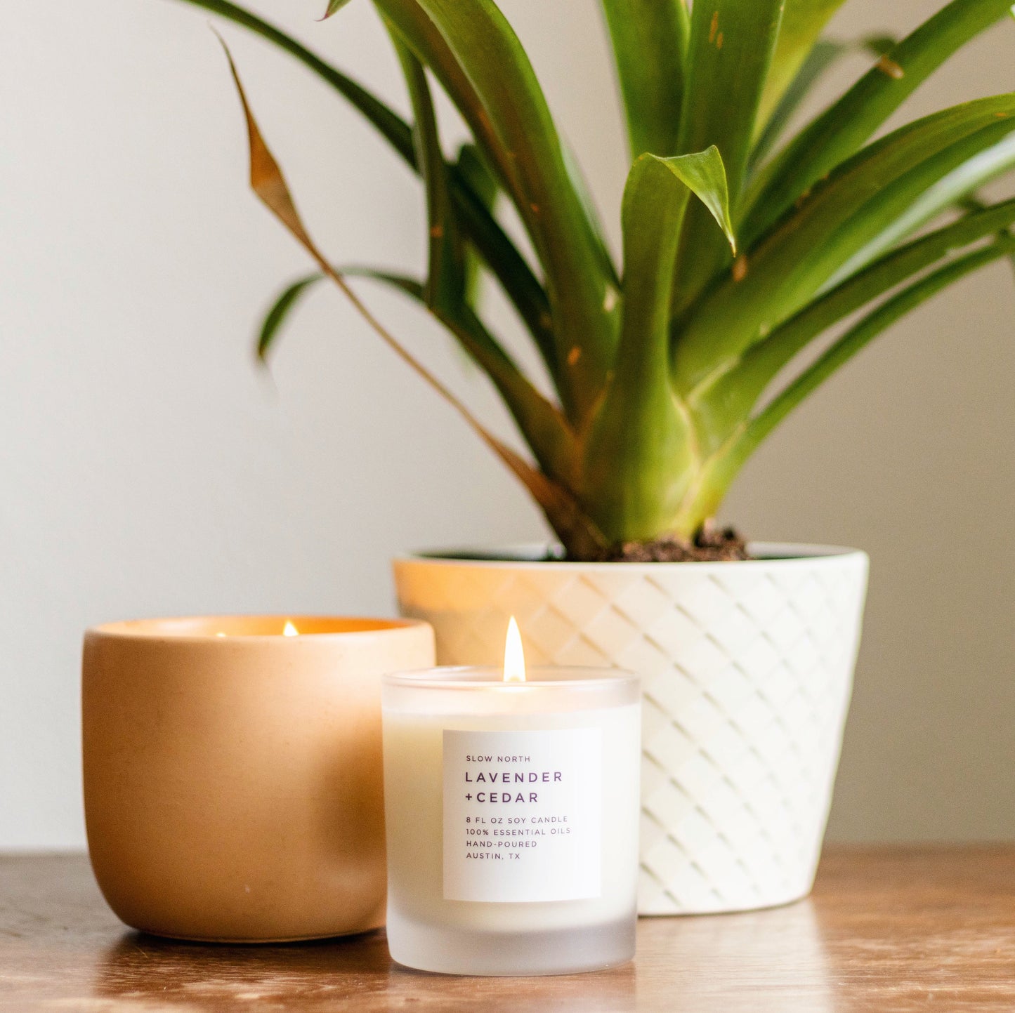 Lavender Cedar Candle Calming Eco Friendly For Wellness