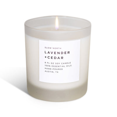 Lavender Cedar Candle Calming Eco Friendly For Wellness