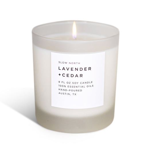 Lavender Cedar Candle Calming Eco Friendly For Wellness