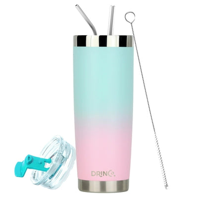 DRINCO 20oz Insulated Tumbler Spill Proof Lid Macaron Travel