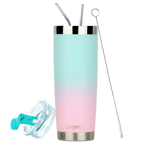 DRINCO 20oz Insulated Tumbler Spill Proof Lid Macaron Travel