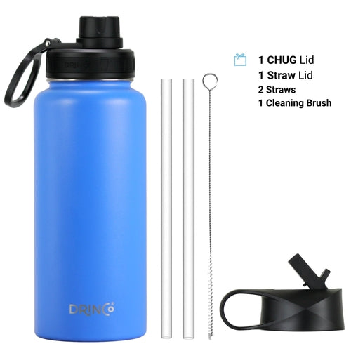 DRINCO Stainless Steel Water Bottle 32oz Royal Blue Outdoor