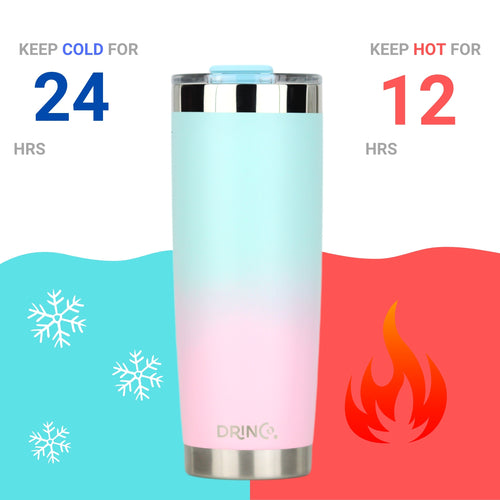 DRINCO 20oz Insulated Tumbler Spill Proof Lid Macaron Travel