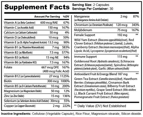 Pure Multivitamins Women All Natural Vitality For Her