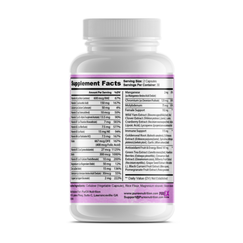 Pure Multivitamins Women All Natural Vitality For Her