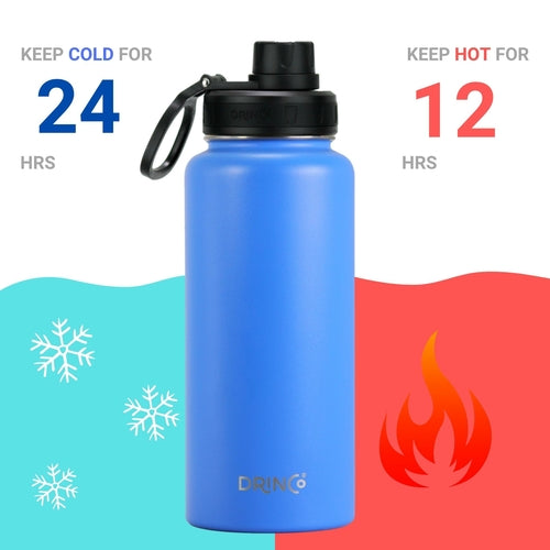 DRINCO Stainless Steel Water Bottle 32oz Royal Blue Outdoor