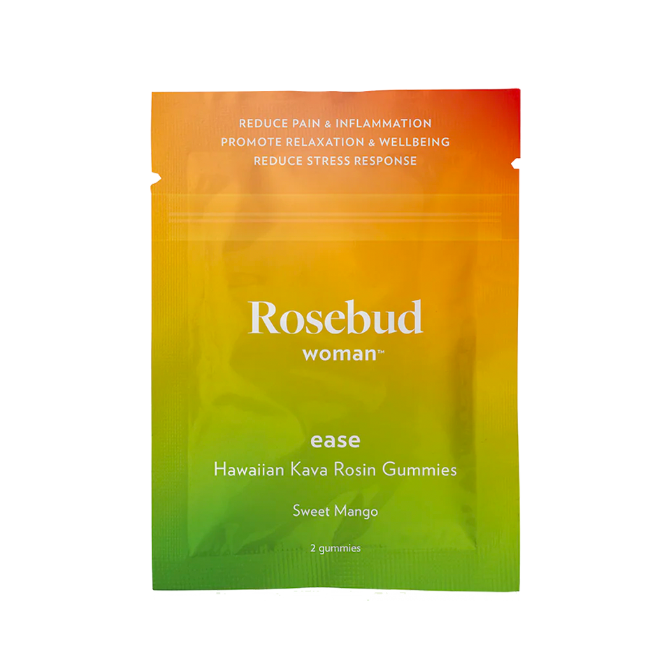 Ease Hawaiian Kava gummies by Rosebud Woman in glass jar with kava leaves – Zenava
