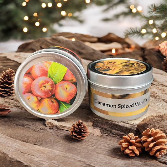 Holiday wood wick candle gift set with Cinnamon Vanilla & Autumn Apple scents – Zenava