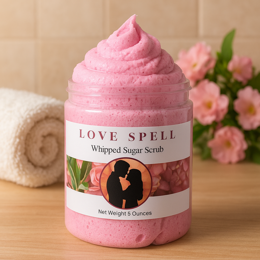 Enchanted Love Spell Whipped Sugar Scrub – Exfoliating & Moisturizing