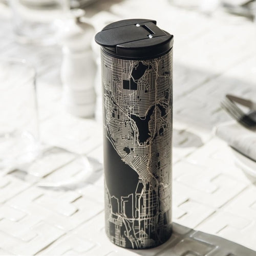 Mesa Map Tumbler Engraved Coordinates MatteBlack Map Lovers