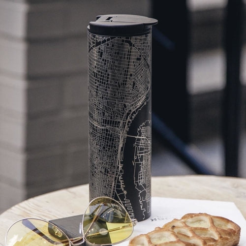 Mesa Map Tumbler Engraved Coordinates MatteBlack Map Lovers