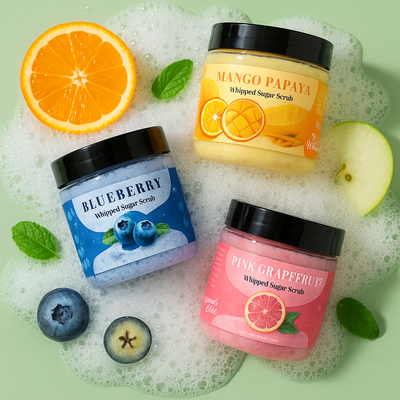 Juicy Watermelon Whipped Sugar Soap Scrub – Refreshing Exfoliating Body Cleanser